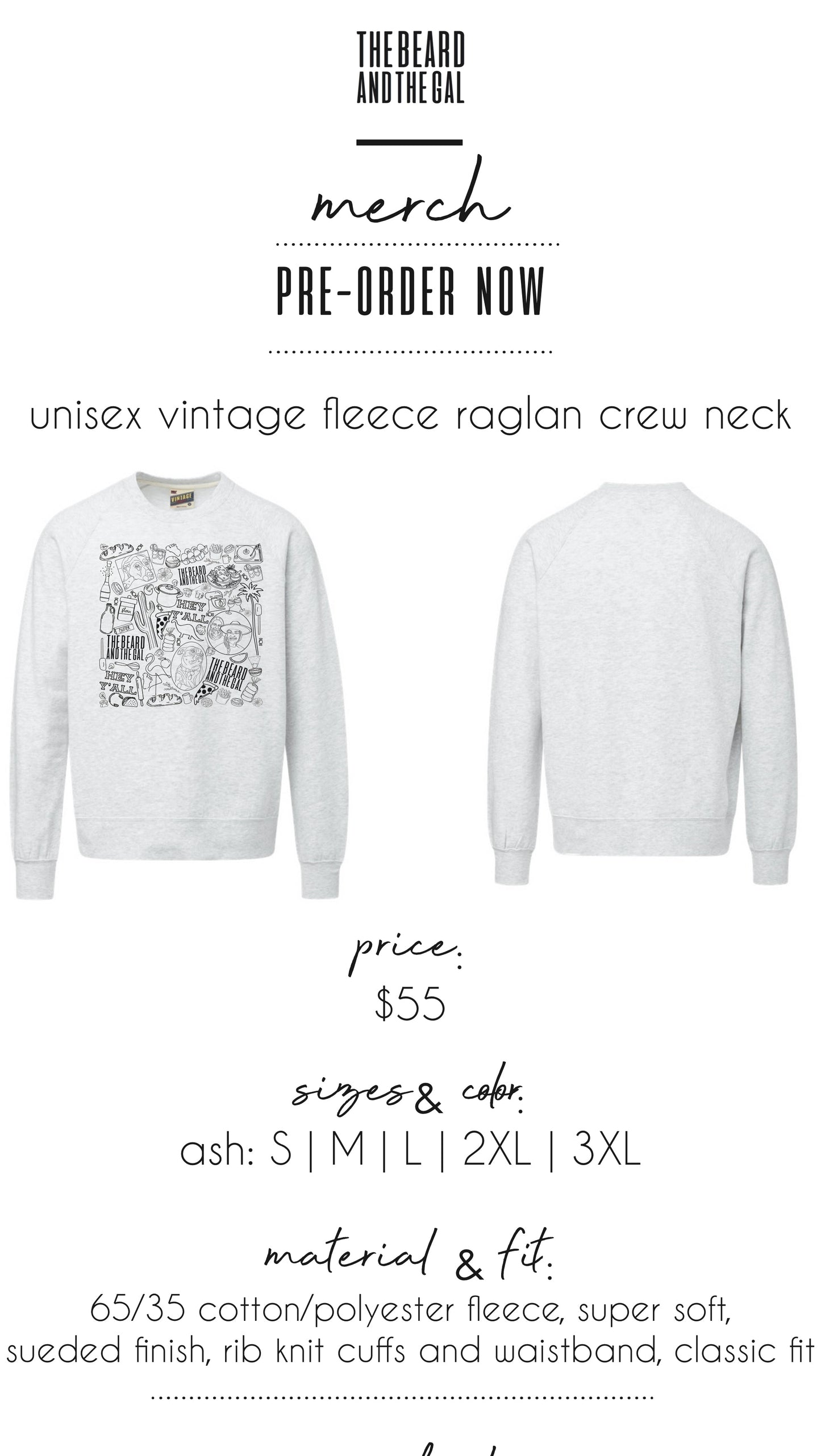 Vintage Fleece Raglan Crew Neck Sweatshirt