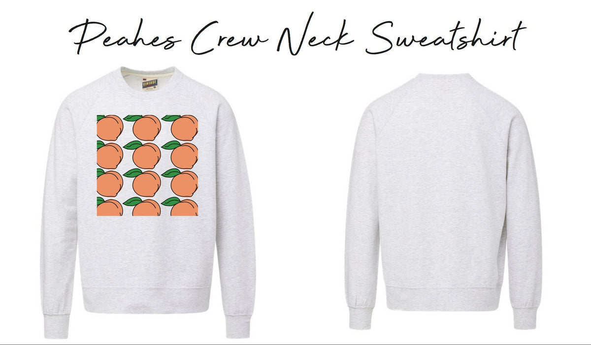 Peach Pattern Crew Neck Sweatshirt