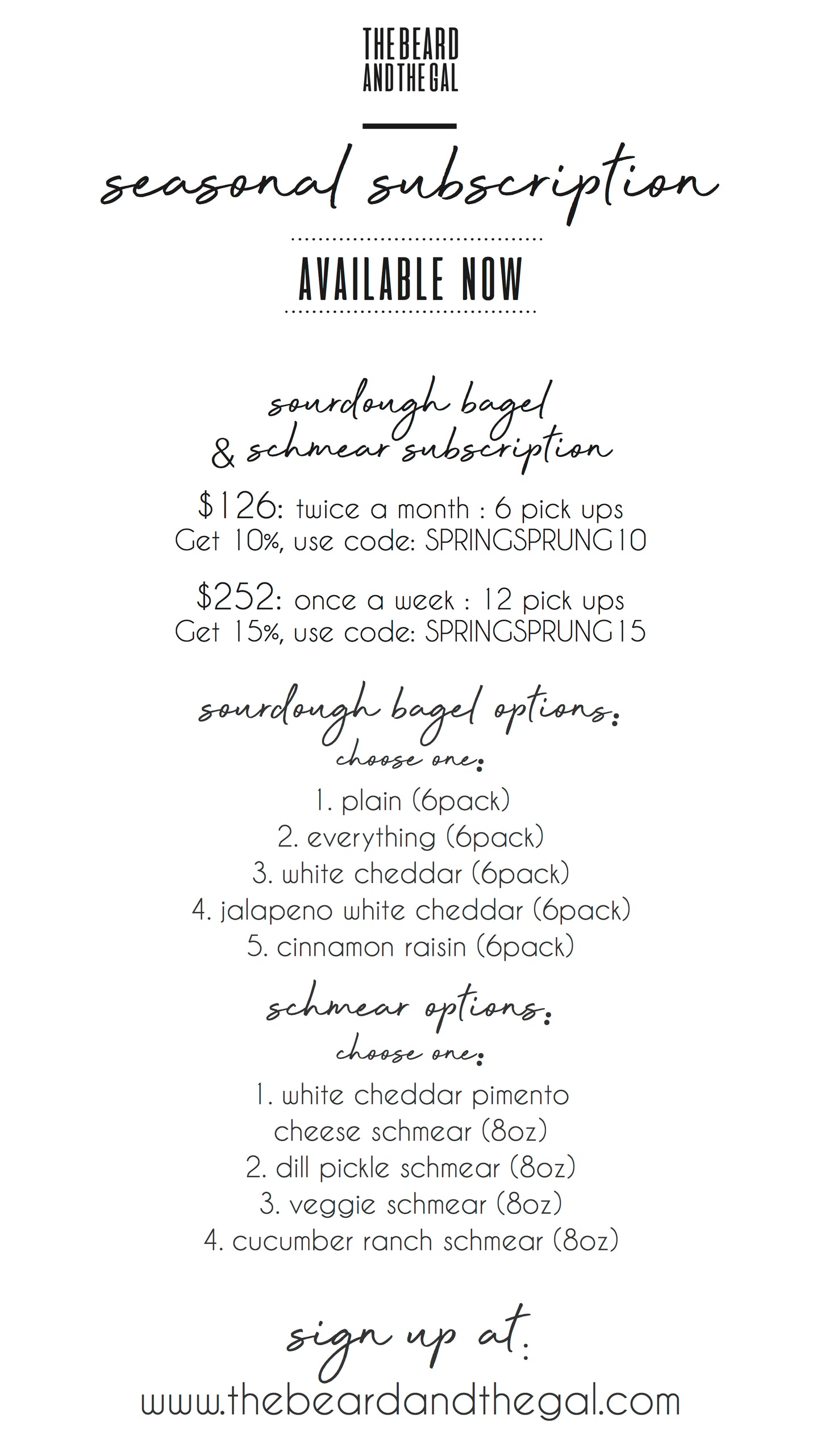 Sourdough Bagel & Schmear Subscription