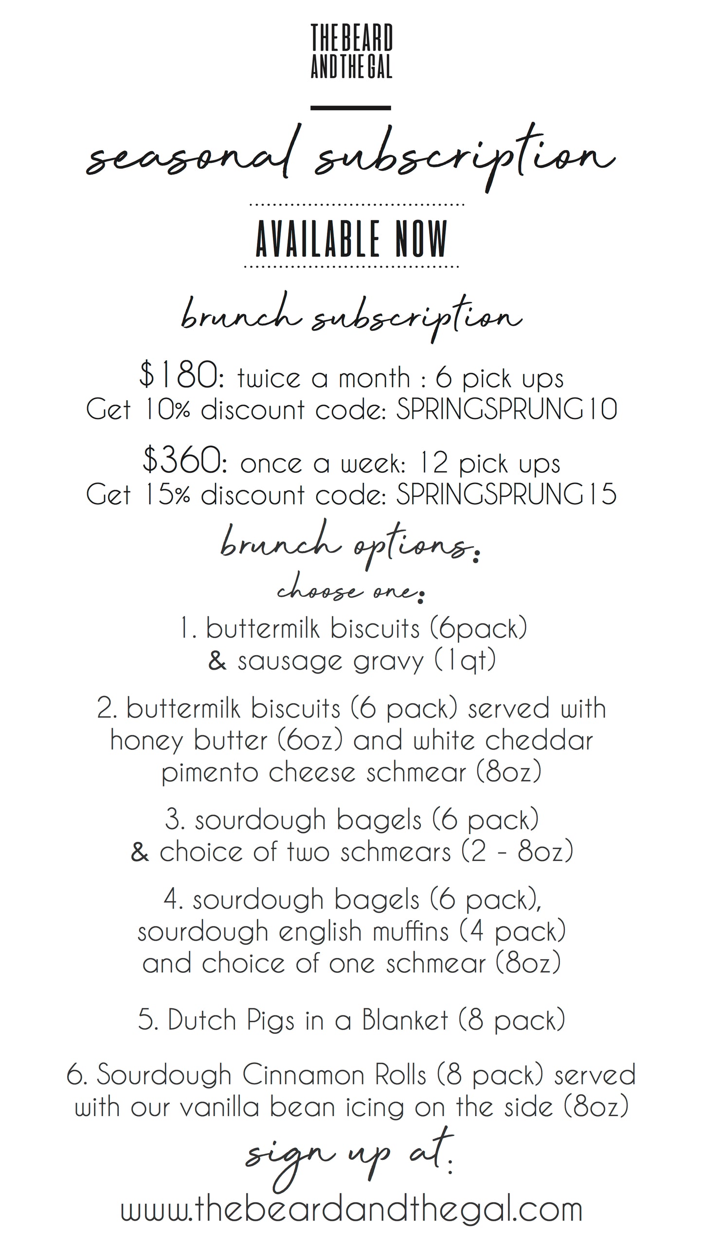 Brunch Subscription