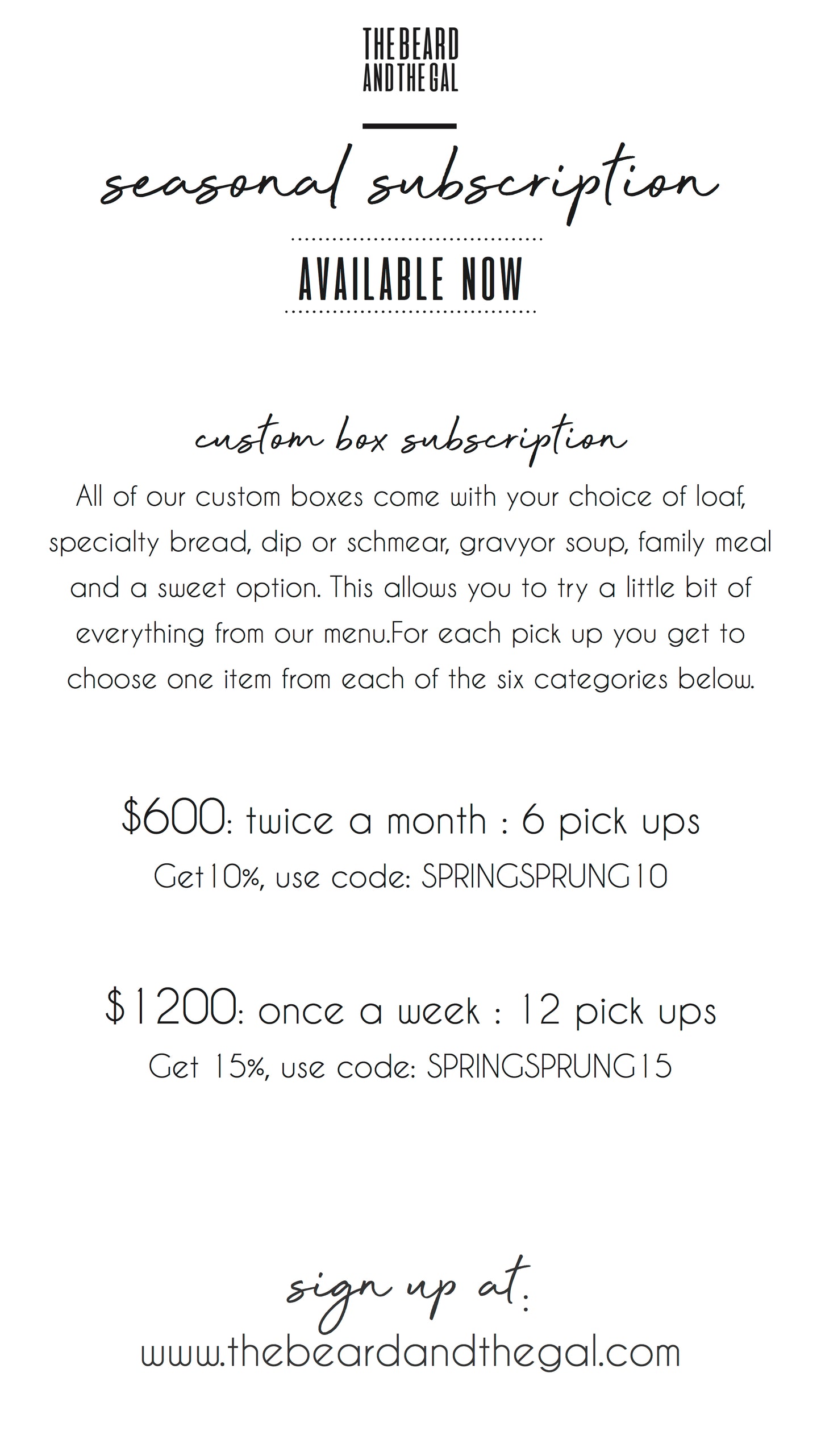 Custom Box Subscription