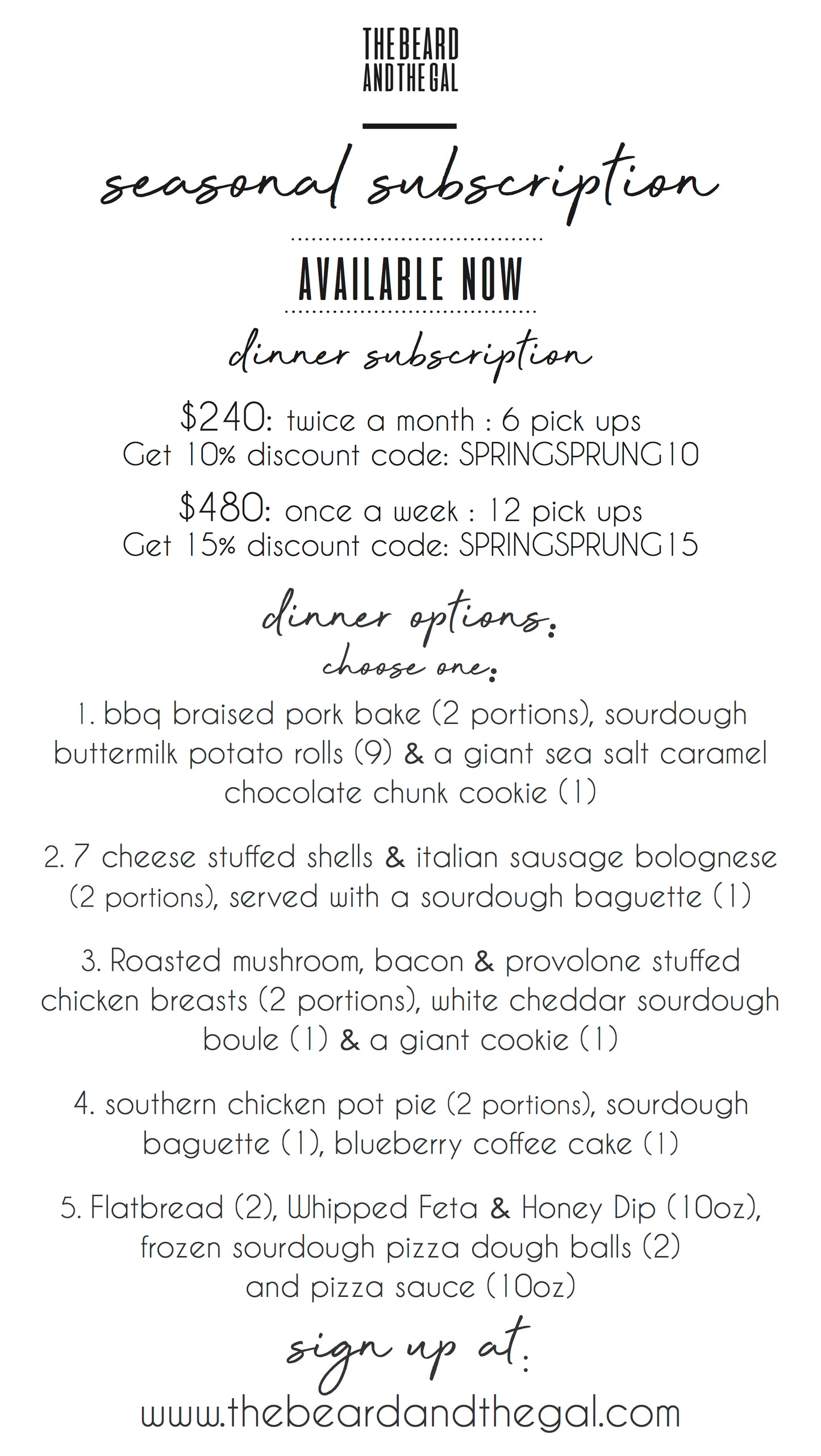 Dinner Subscription