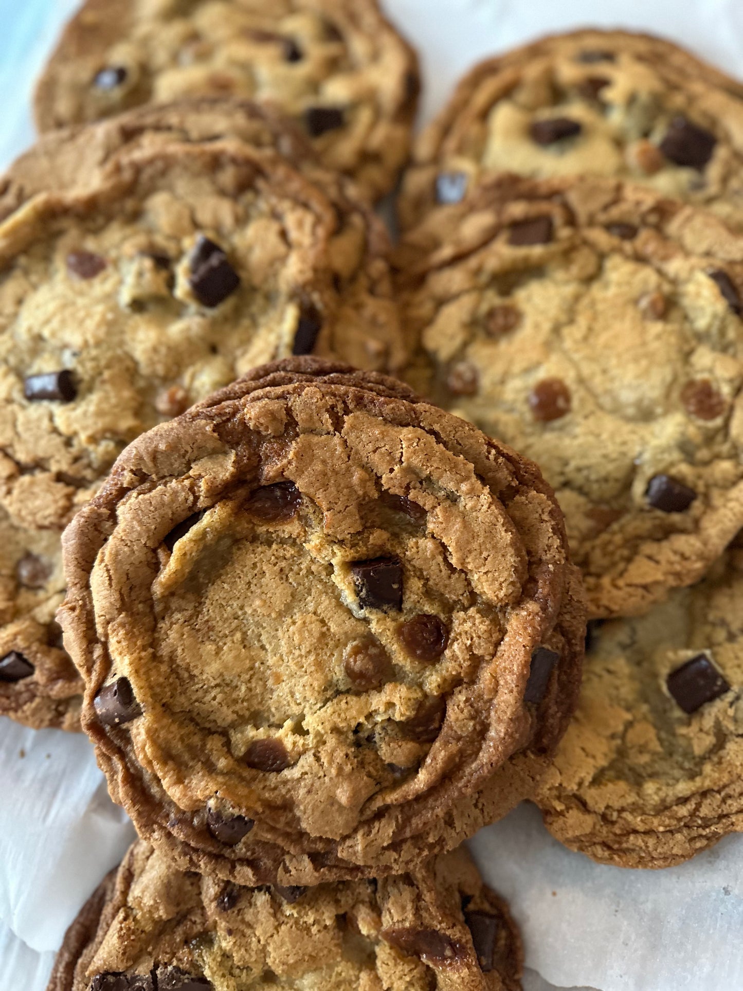 Giant Sea Salt Caramel Chocolate Chunk Cookies