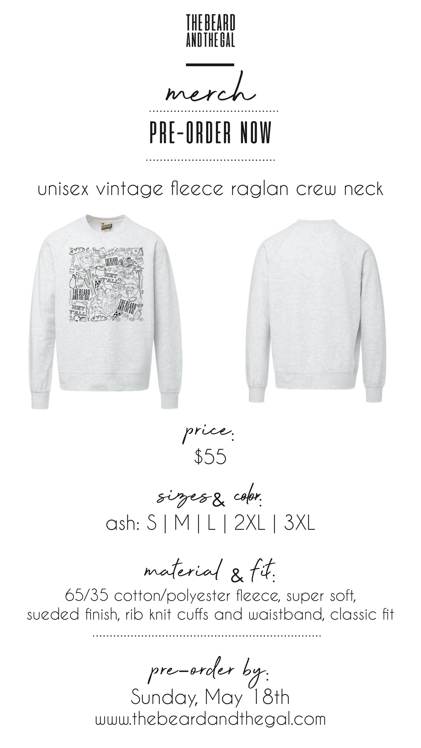 Vintage Fleece Raglan Crew Neck Sweatshirt