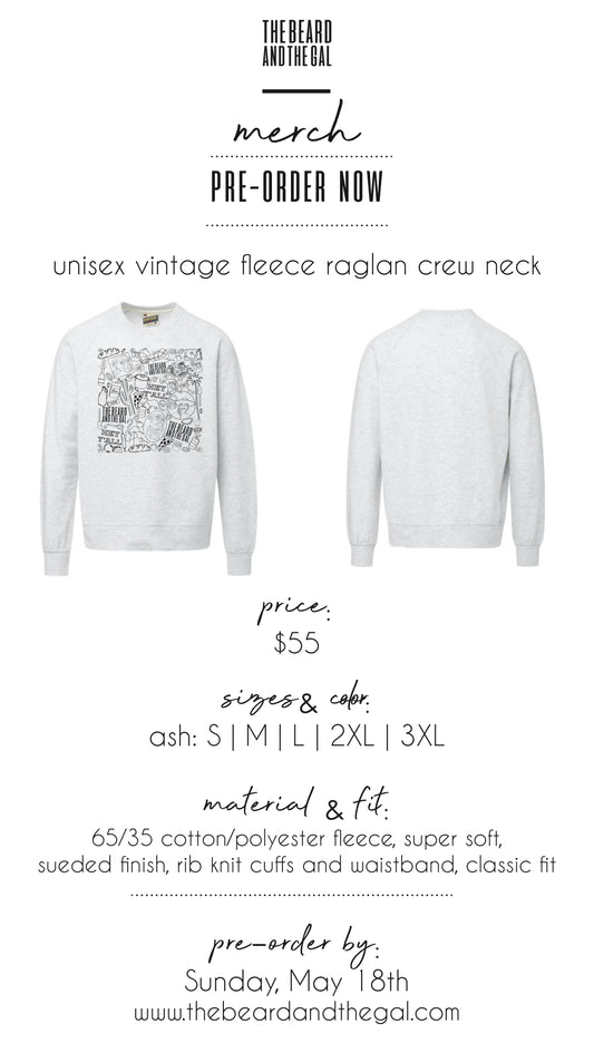 Vintage Fleece Raglan Crew Neck Sweatshirt