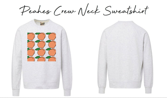 Peach Pattern Crew Neck Sweatshirt